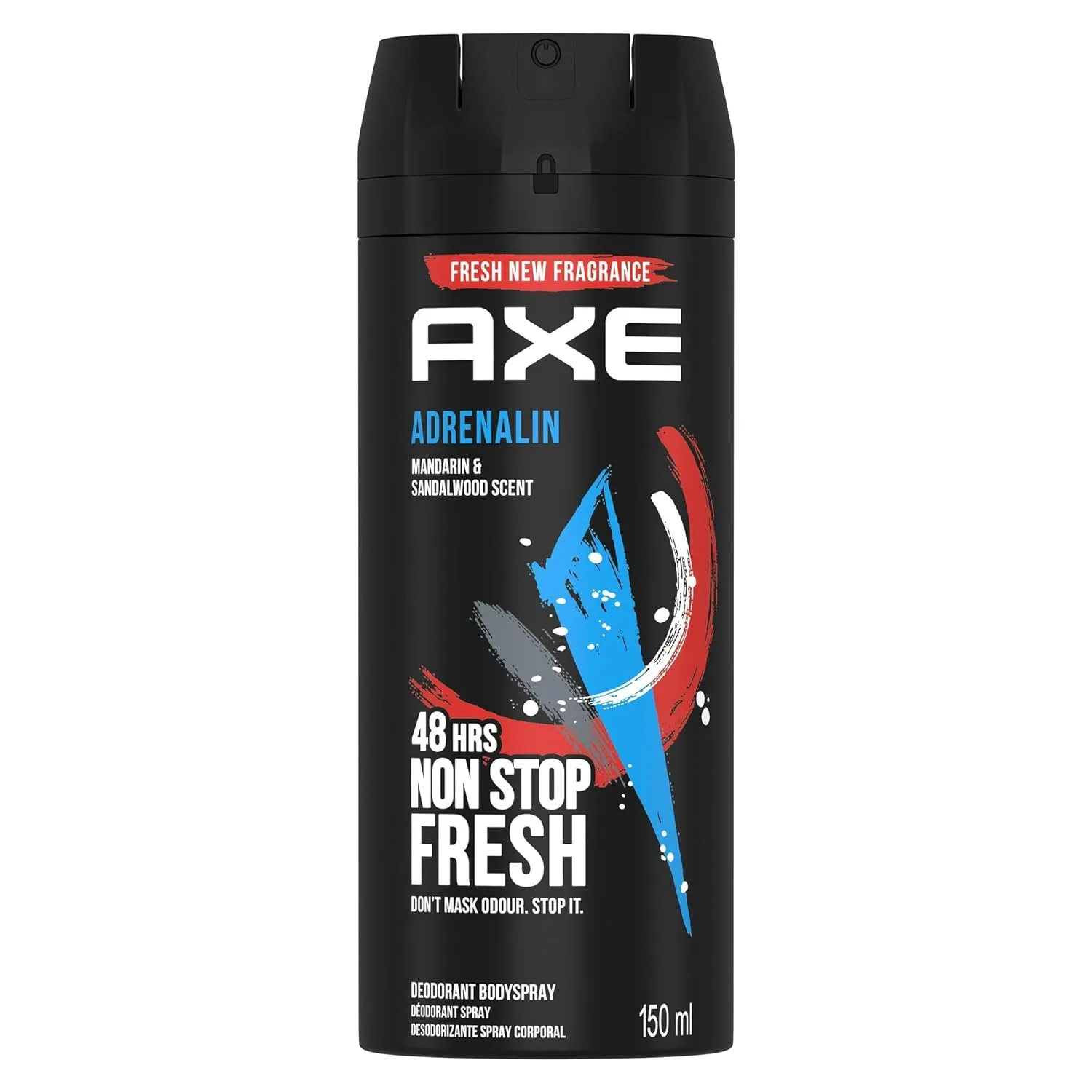3 Axe Adrenalin Mens Deodorant Body Spray, 150ml (3 Pack)