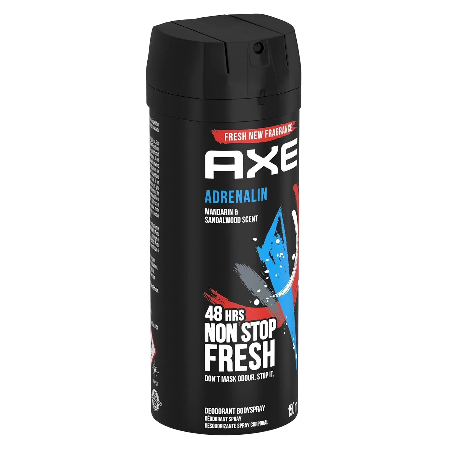 3 Axe Adrenalin Mens Deodorant Body Spray, 150ml (3 Pack)