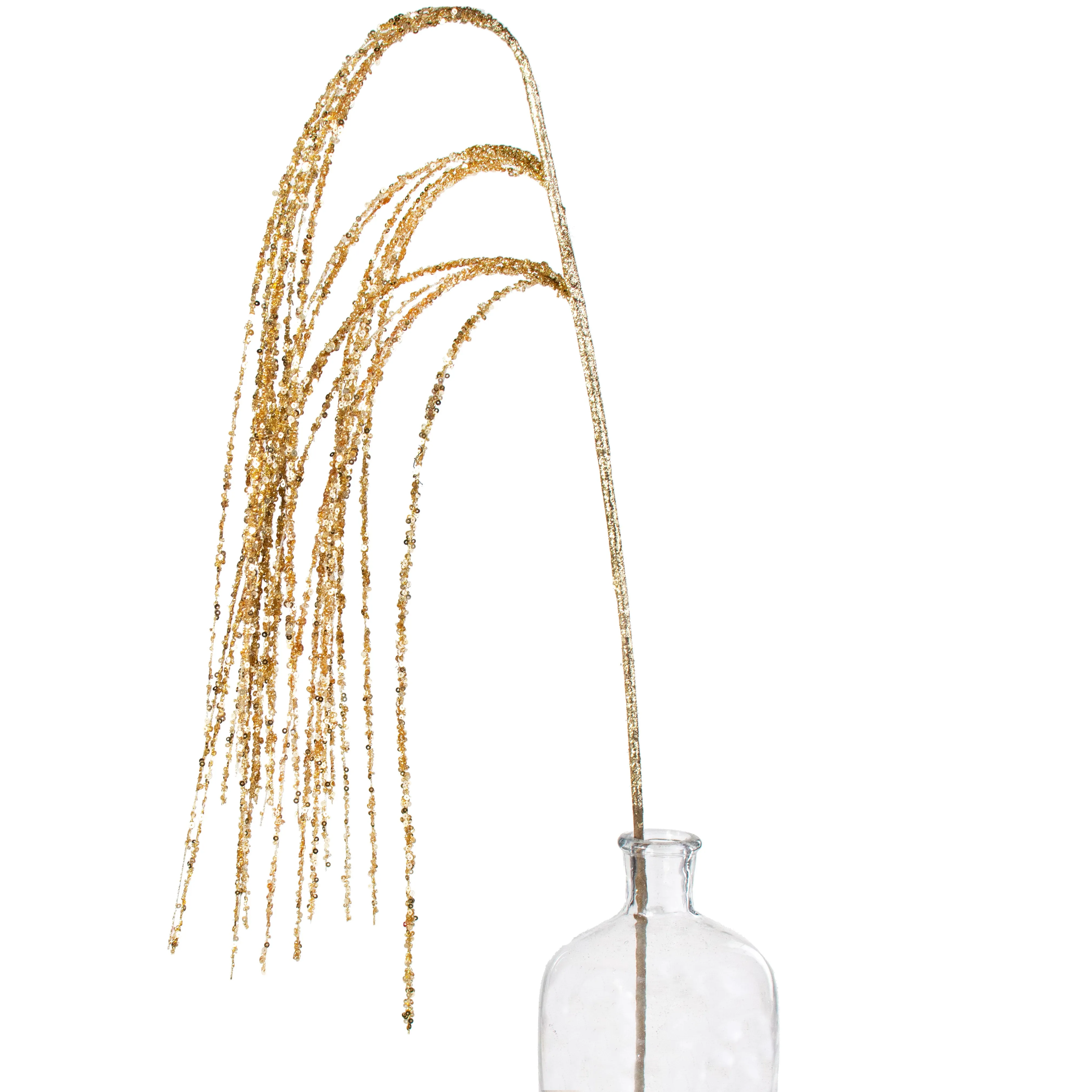 43" Hanging Sequin Spray: Gold