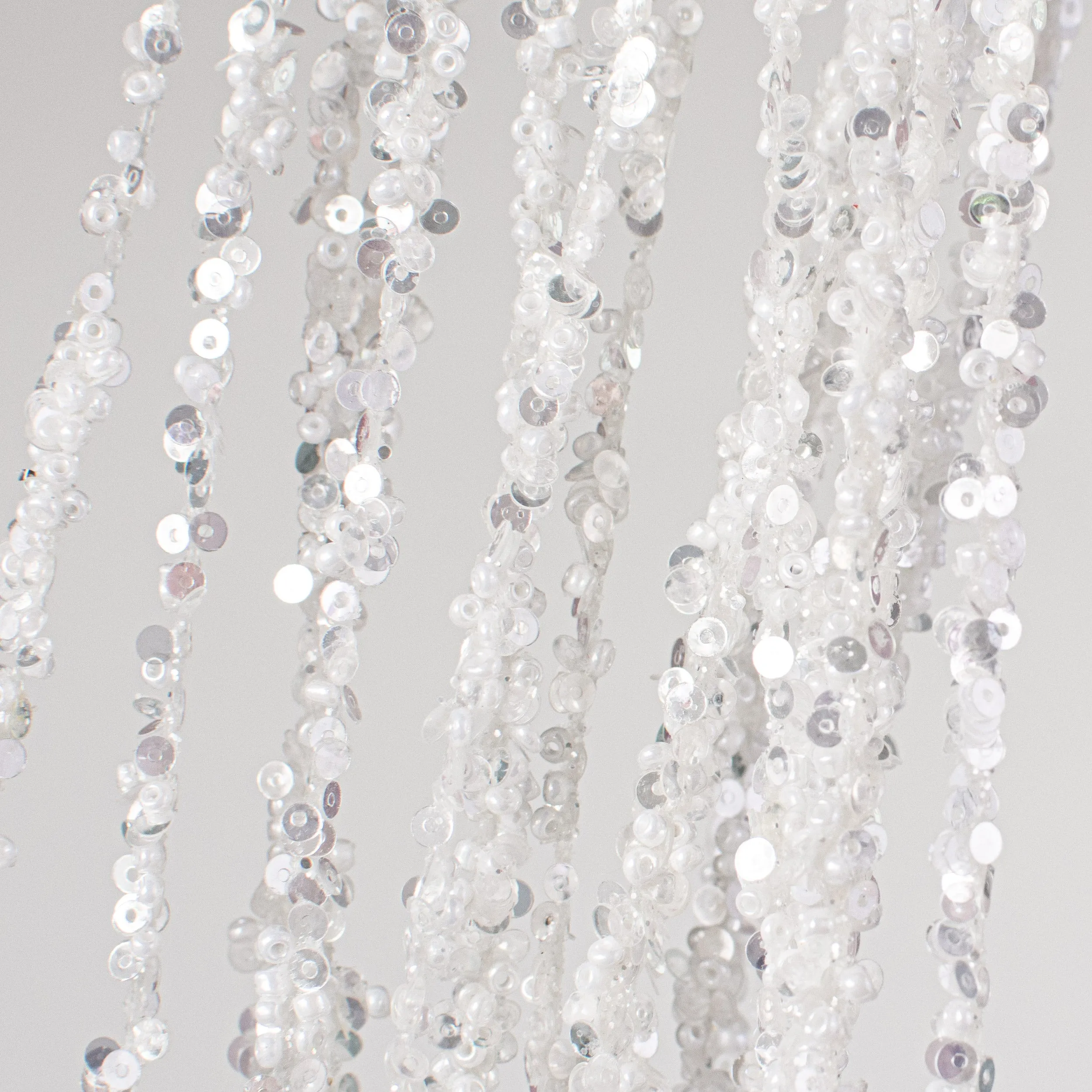 43" Hanging Sequin Spray: White