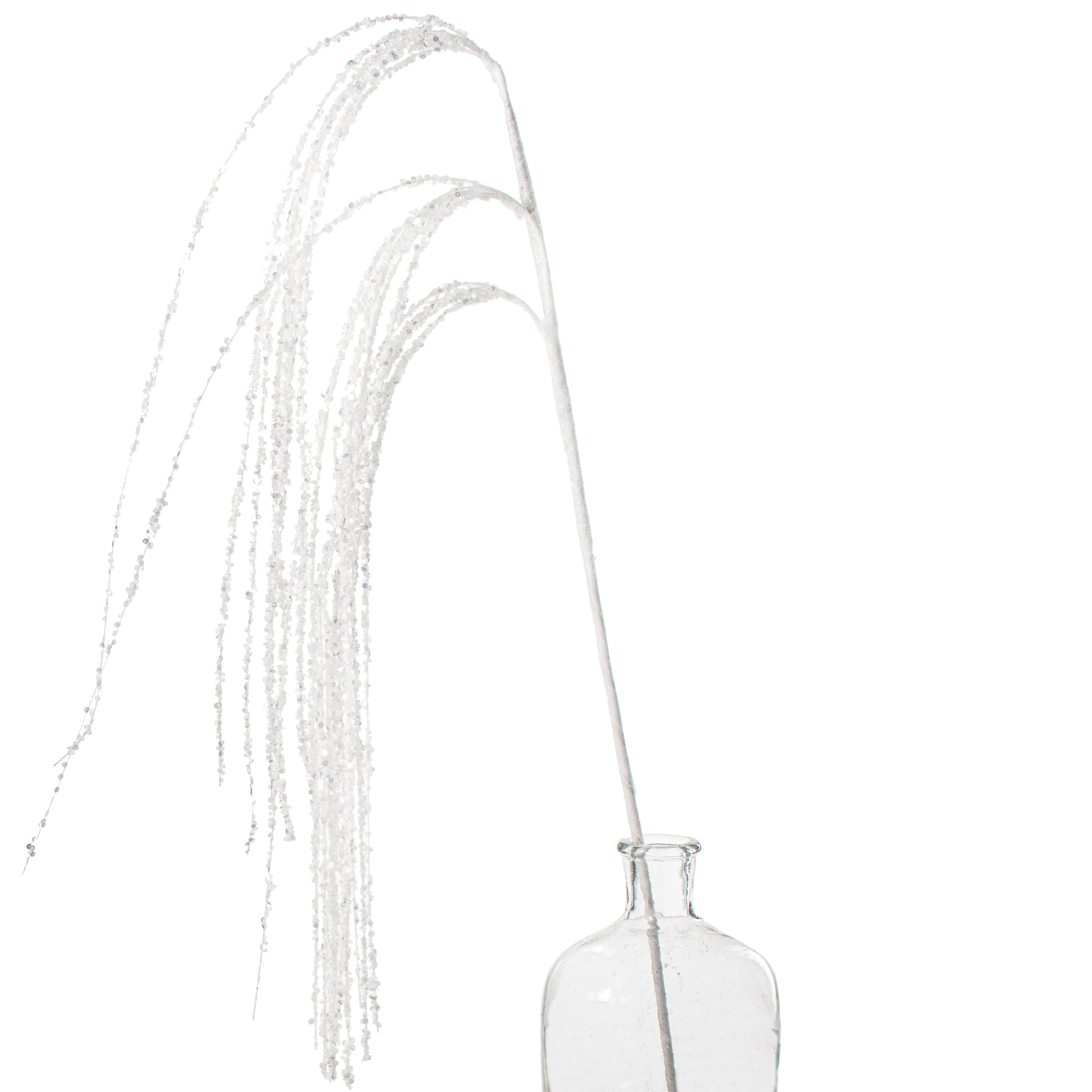 43" Hanging Sequin Spray: White