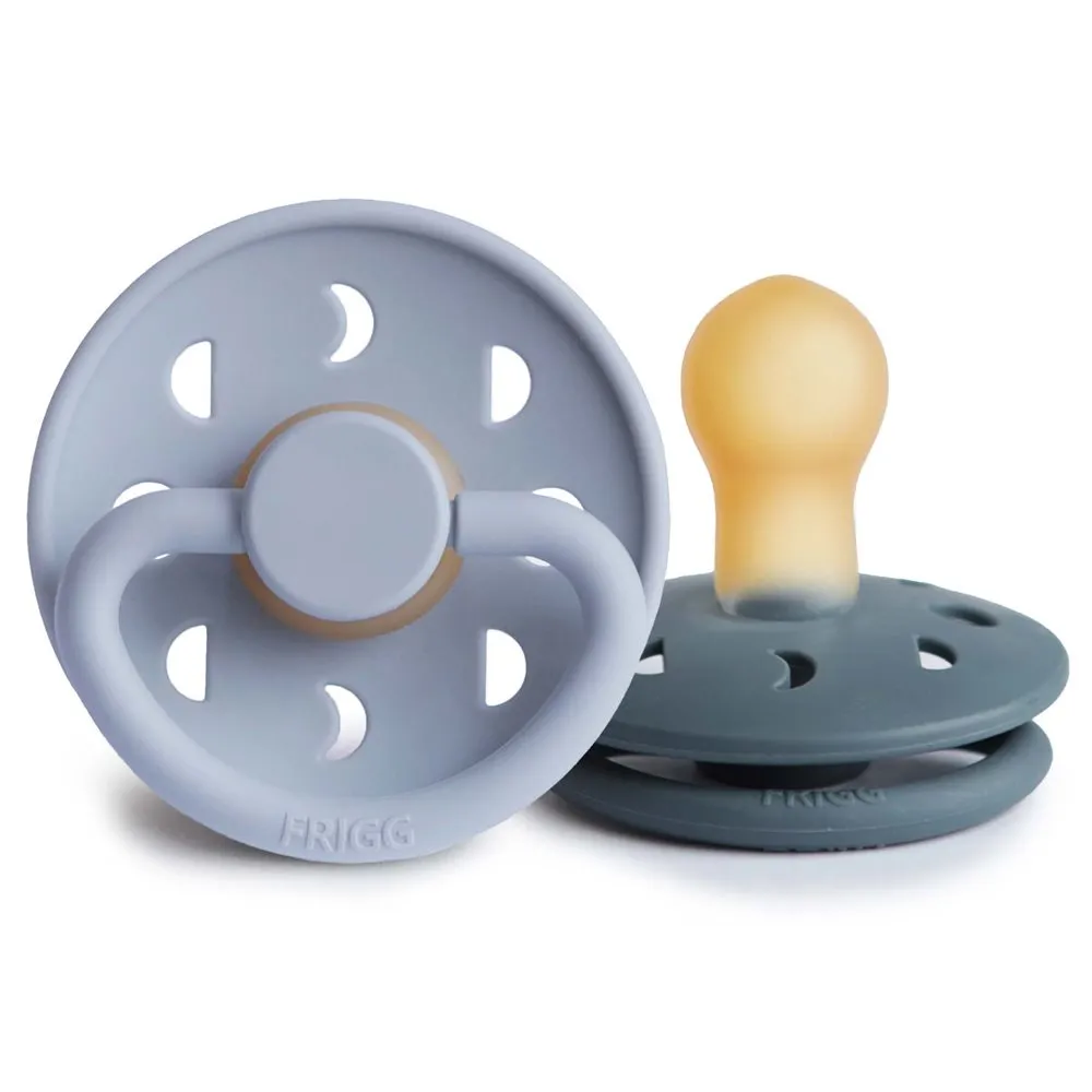 FRIGG MOON PACIFIER 2 PACK | POWDER BLUE/SLATE