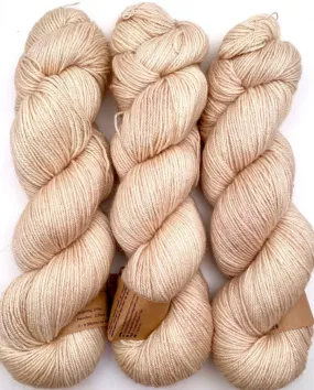 Hand Dyed Yarn "Nanny’s Linen" Tan Ecru Ivory Blush Beige Pale Merino Worsted Superwash 218yds 100g