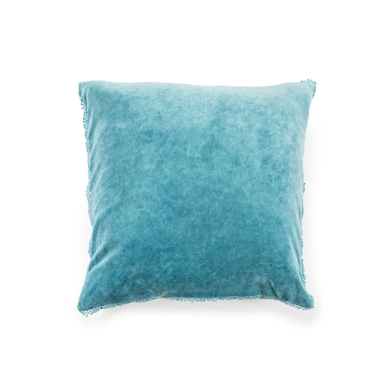 Velvet Pillow with Pom Pom Trim (4 Colors)